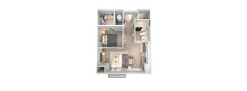 1 bed 1 bath at Park Lamont Townhomes Apartments, Cleveland