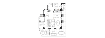 a floor plan of a house with a courtyard