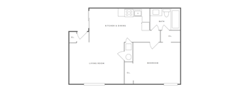 1 Bedroom 1 Bath Floor Plan at The Retreat at Walnut Creek, Columbus , OH