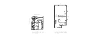 a floor plan of a house with two floors and a second floor