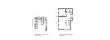 a floor plan of a house with two bedrooms and a bathroom
