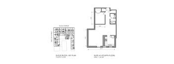 a floor plan of a house with two floors and a fourth floor