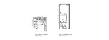 a floor plan of a house with two stories and a fourth floor