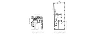 a floor plan of a building with two different plans