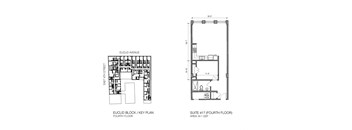 a floor plan of a house with two different plans