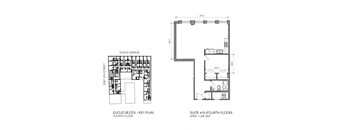a floor plan of a house with two bedrooms and two bathrooms