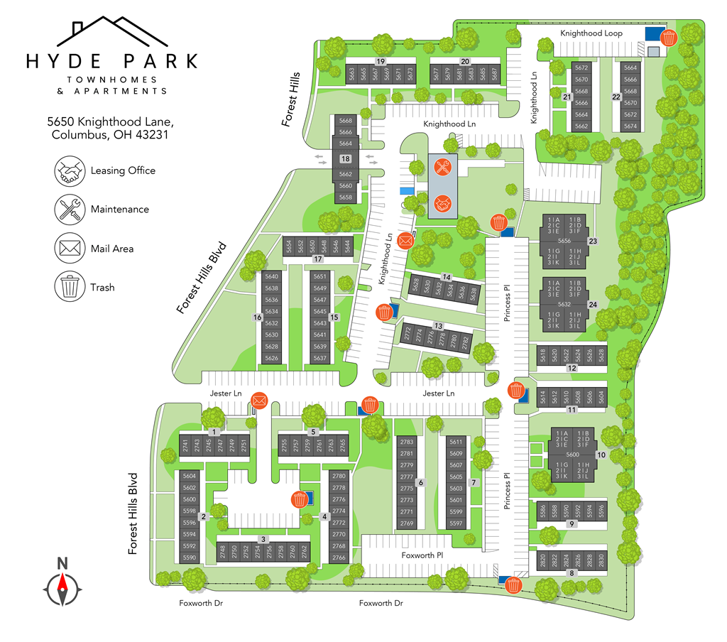 a map of the hyde park site plan