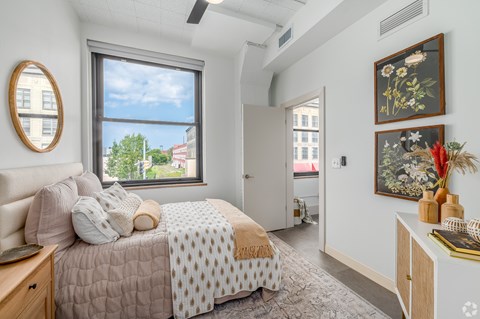 bedroom with a bed at Life At Agora, Ohio, 44103