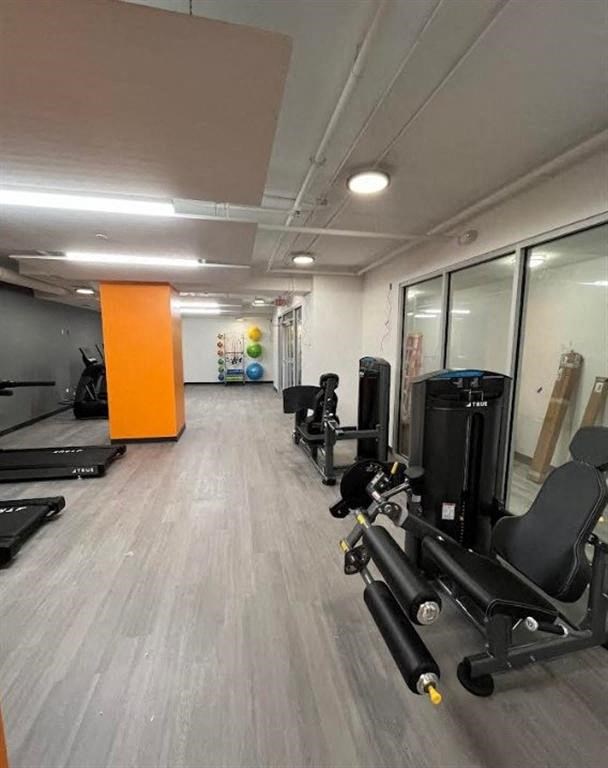 a room filled with lots of exercise equipment