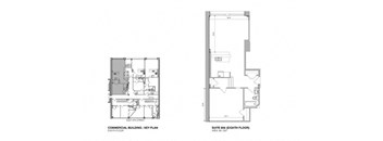 a floor plan of a house with two different elevations