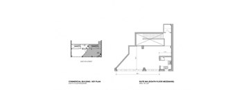 a floor plan of a house with two different elevations