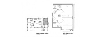 a floor plan of a house with two different floors