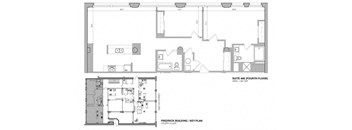 a floor plan of a house with two floors