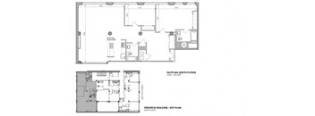 a floor plan of a house with two different elevations