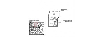 a floor plan of a building with two floors