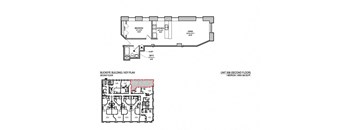 a floor plan of a building with two floors