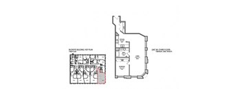 a floor plan of a building with a lot of windows