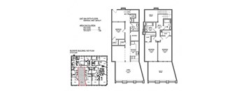 a floor plan of a house with two stories and a garage