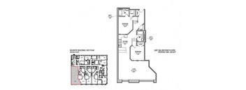 a floor plan of a building with two floors