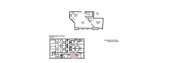 a floor plan of a house with two different floors