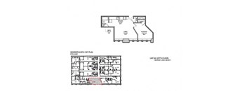 a floor plan of a building with two different floors