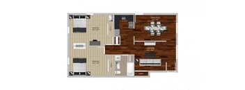 Washington Two Bedroom Floor Plan at Heritage Apartments, Columbus, 43212