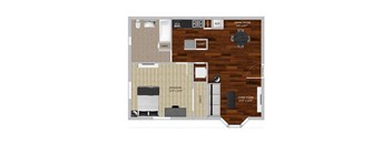 North star one bedroom Floor Plan at Heritage Apartments, Columbus, OH, 43212