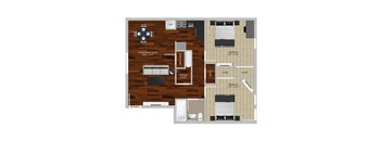 North star Two bedroom Floor Plan at Heritage Apartments, Columbus, OH