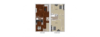 Square Two Bedroom Townhome at Heritage Apartments, Columbus, 43212
