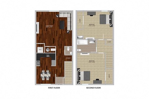 Square Two Bedroom Townhome at Heritage Apartments, Columbus, 43212