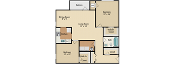 Two Bedroom one bath floor plan in madison ohio
