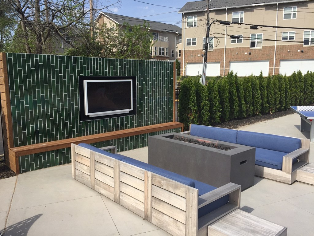 Pool deck at Heritage Apartments, Columbus