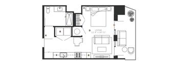a floor plan of a bedroom apartment