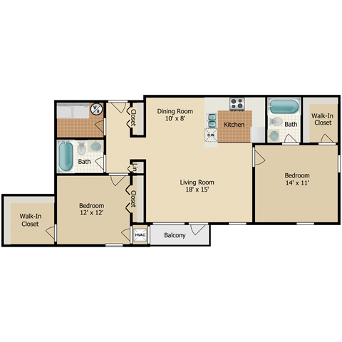 our floor plans include a living room, dining room and kitchen with plenty of space for your