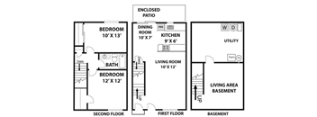 2 Bed 2 Bath Townhouse