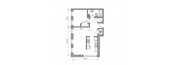 1 Bed 1 Bath Floor Plan at East 4th Street, Ohio, 44115