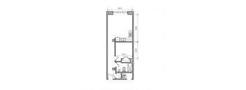 the floor plan of a small apartment with a closet