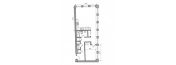 1 Bed 1 Bath 15-S Floor Plan at East 4th Street, Cleveland, 44115