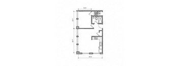 1 Bed 1 Bath 20-S Floor Plan at East 4th Street, Cleveland, 44115