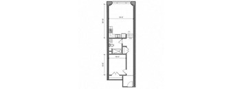 1 Bedroom 1 Bathroom Floor Plan  at East 4th Street, Cleveland, Ohio