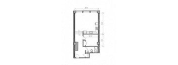 1 Bed 1 bath 19,20-S_ Floor Plan at East 4th Street, Ohio, 44115