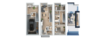 3 bed 2 bathroom at Park Lamont Apartments & Townhomes in Cleveland, OH