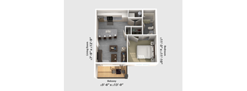 1 bed 1 bath C at The Bend, Lancaster, Ohio