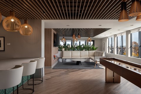 A modern dining area at The Park Apartments, Cleveland