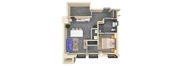 1 bed 1 bath E at Life At Agora Apartments, Cleveland, Ohio