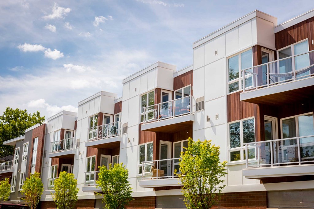 exterior view of balconies