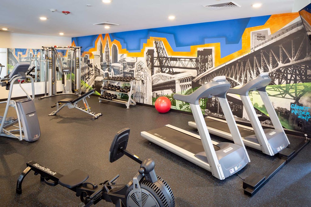 fitness center with equiptment