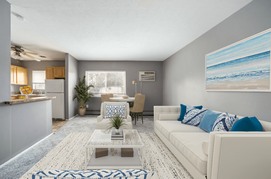 a spacious living room in 44110