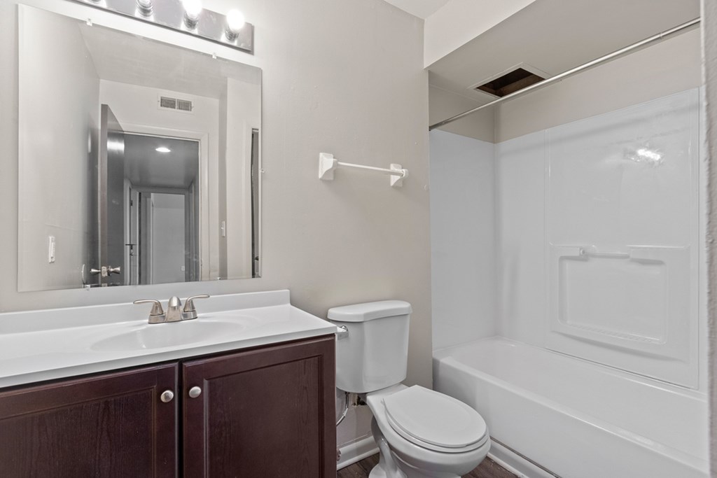 An updated bathroom at Commons At Waters Edge, Columbus, Ohio