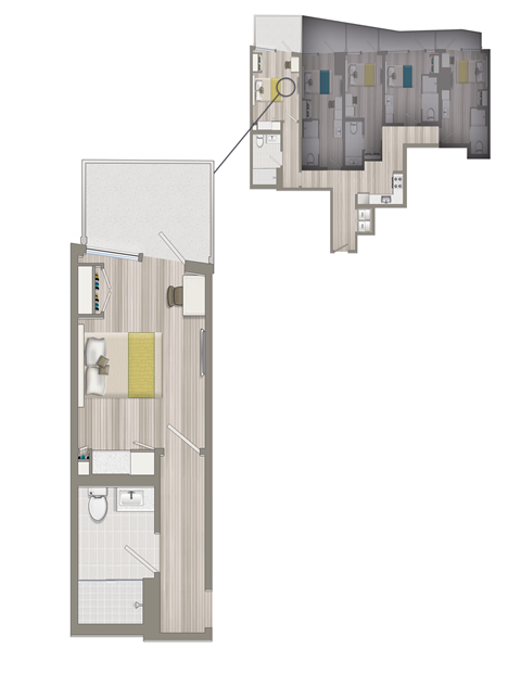 Sentral Beverly Hills Co-Living Suite with Shared Kitchen